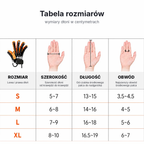 Tabela rozmiarów rękawicy S, M, L, XL