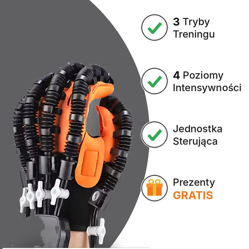 Rękawica rehabilitacyjna OdzyskajChwyt do ćwiczeń dłoni z jednostką sterującą